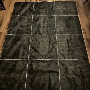 Black Quilted Faux Leather Blanket
